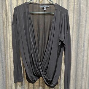 Abercrombie & Fitch Charcoal Drape Blouse